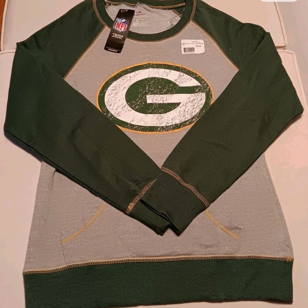 Majestic Green and Gray Crewneck Sweater